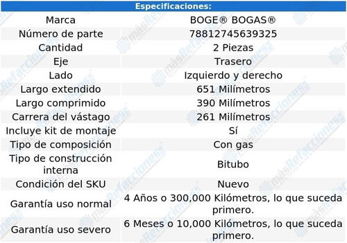 Par Amortiguadores Tra Bogas® Sonic Fwd L4 1.8l 12 Al 16