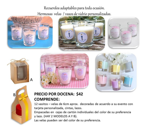 Recuerdos Velas Yute Cajas Bautizo Comunion Baby Nacimiento