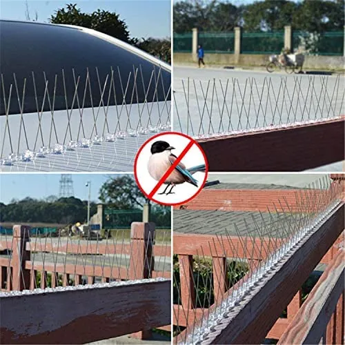 Pinchos Para Pájaros, Acero Inoxidable Flexible Con Base De