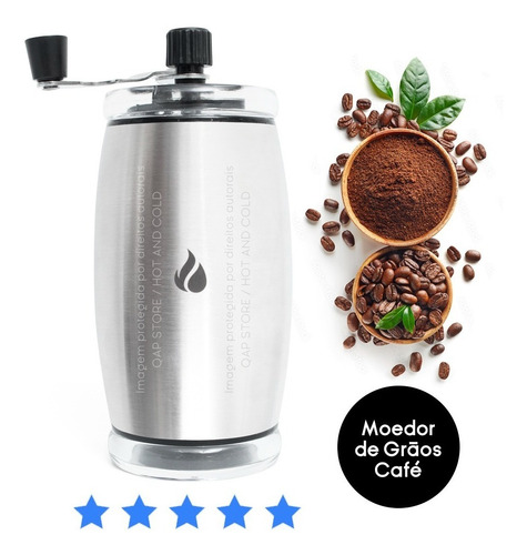 Moedor De Café Manual Grãos C/ Ajuste De Moagem Hot And Cold