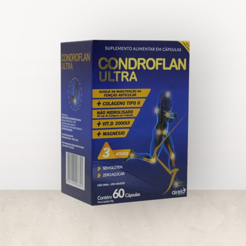 Kit 4 Caixas Condroflan Ultra 60 Capsulas Colágeno Vit.d Mag