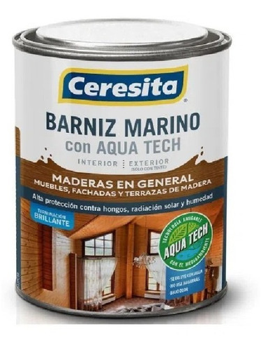 Barniz Marino Aqua Tech Ceresita 1/4 Gl Color De Cartilla