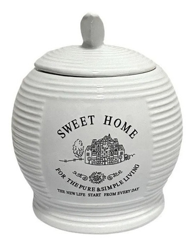 Açucareiro De Porcelana Sweet Home Lyor 8232 Cor Branco