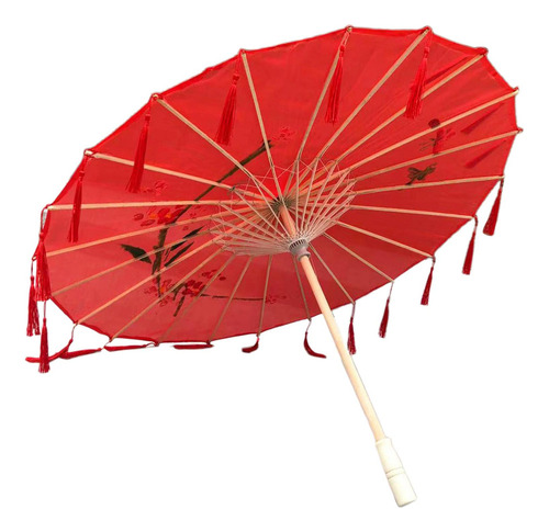 Paraguas De Papel Engrasado Estilo Chino Plegable Seda