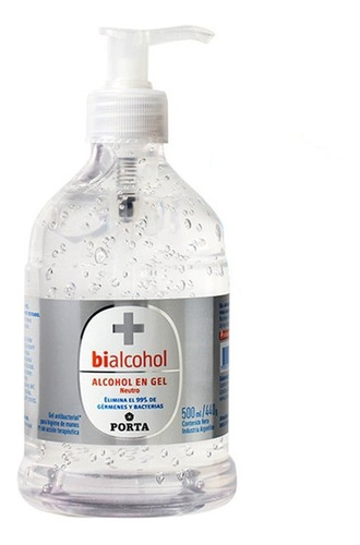 Alcohol En Gel Neutro Bialcohol 500ml Valvula Docificadora