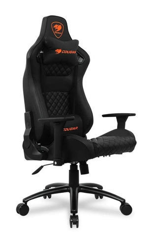 Imagen 1 de 3 de Silla de escritorio Cougar Explore S gamer ergonómica negra con tapizado de cuero sintético