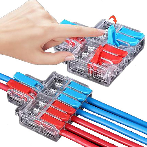 10 Conectores Electricos Rapidos Palanca Tipo Wago 2x6 10awg