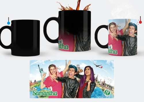 Taza Magica Los Polinesios Rafa Karen Lesslie Personalizada