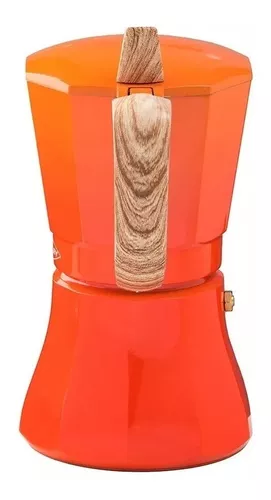 Cafetera Italiana Inducción Oroley Petra Orange 6 Tazas Café Color Naranja