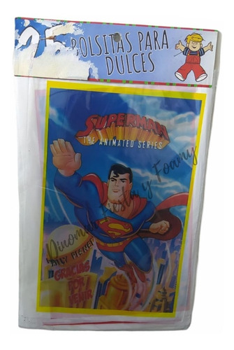 Bolsas Para Dulces Tematica Superman 50 Piezas Fiesta Bolo