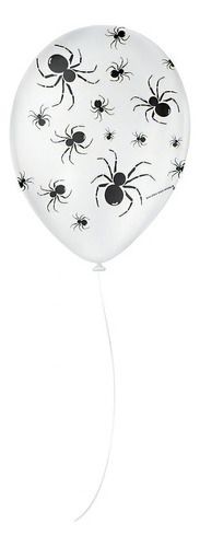 Balão De Festa Halloween Aranha 9'' - Preto E Branco- 25un