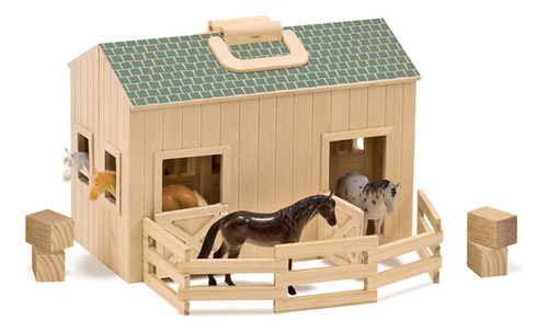Casa De Muñecas Melissa Y Doug Fold And Go Wooden Horse Doll