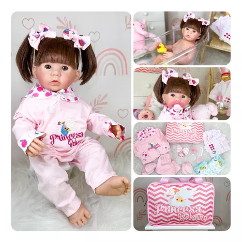 Boneca Bebe Reborn Barata Menina Princesa Enxoval