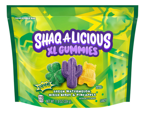 Shaq-a-licious Gomita Masticable Agrio Xl, Bolsa, 11.8 Oz