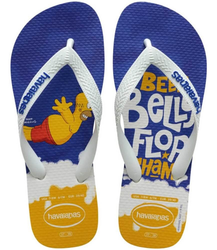 Chinelo Havaianas Masculino Top Simpsons Branco