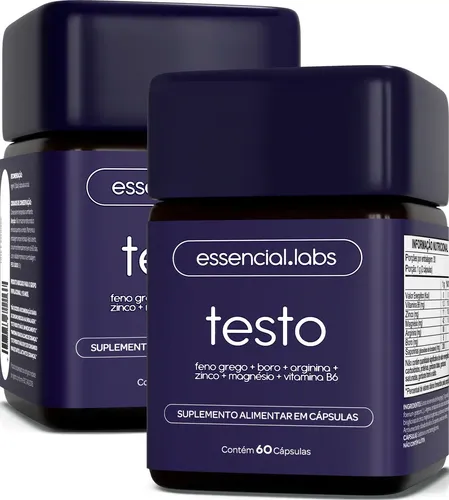 2 Potes do Testo Essencial - 120 cápsulas