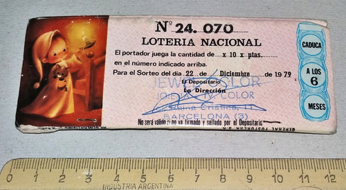 Antigua Cajita Fosforos (llena) Loteria Nacional España 1979