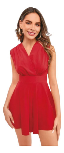 Romper Casual Sin Manga Rojo 490-68 Cklass