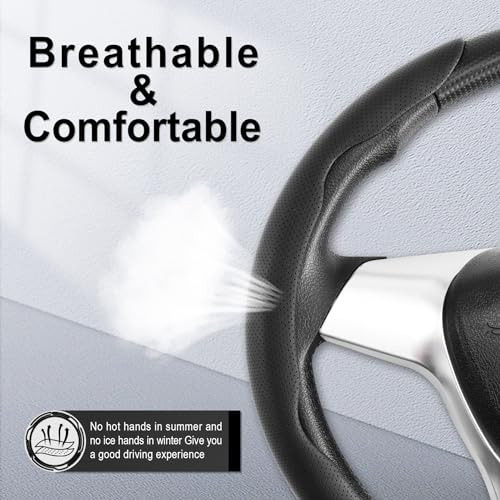 Fundas Cuero Napa Volante Automóvil Segmentado Transpirable