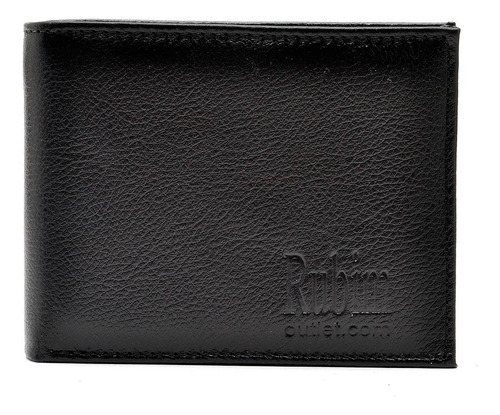 Carteira Masculina Couro Porta Moedas Porta Cartões Moderna Cor Preto