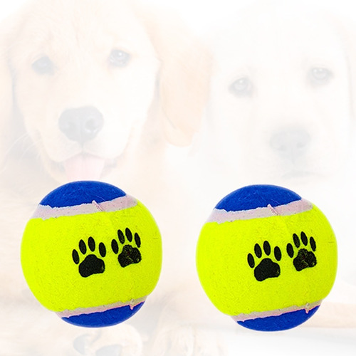 Brinquedo Para Pet Cachorro Gato Bolinha De Tenis Kit Com 2