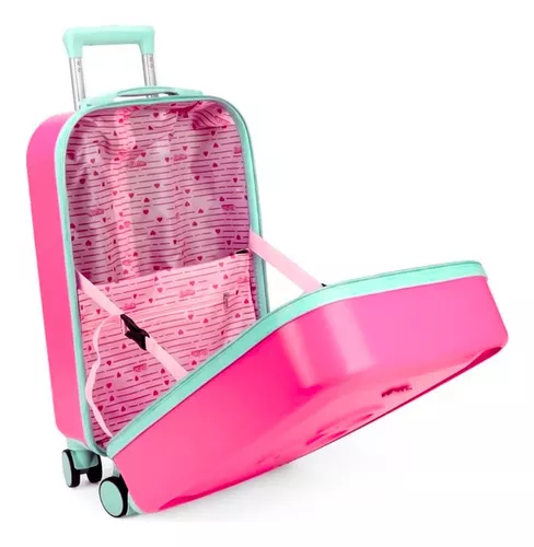 Mala de Viagem Bordo Infantil 360 Barbie Mattel Senha Luxcel