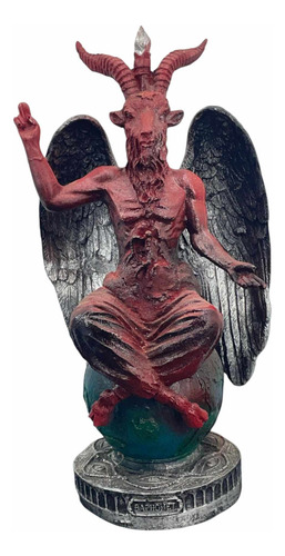 Baphomet 26 Cm Macho Cabrío Estatuilla De Poder Satanico Rojo
