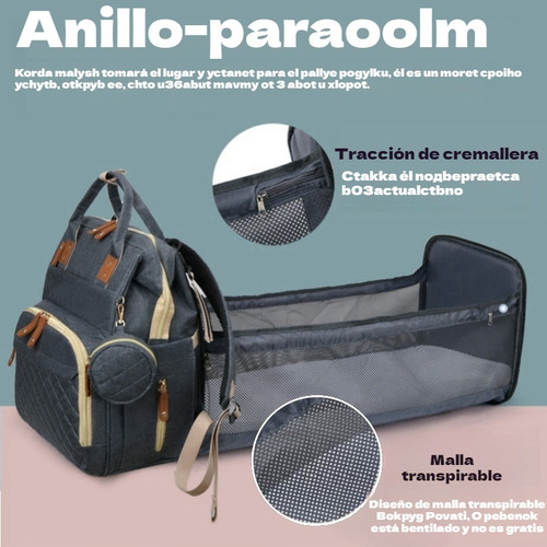 Mochila Pañalera Cuna Impermeable Multifunción Bebé