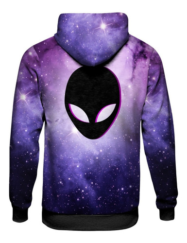 Imagem 2 de 2 de Blusa Moletom Capuz Galaxia Tumblr Universo Galaxy Alien Et