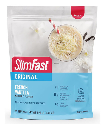 Slimfast Original Perdida Peso Vainilla Francesa 2.98 Lb