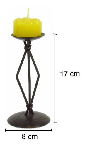 2 Castiçal Losango Porta Vela Decorativo Candelabro Suporte