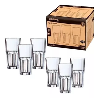 Kit 6 Copos De Vidro Para Suco / Água / Refrigerante 340ml