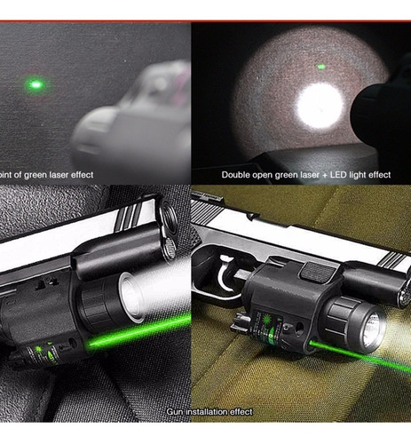 Mira Laser Roja Con Linterna Led- Para Pistola Co2 Deporte