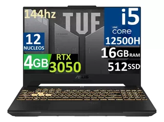 Laptop Asus Tuf F15 144hz Ci5-12500h 16gb 512ssd Rtx3050 4gb Color Negro