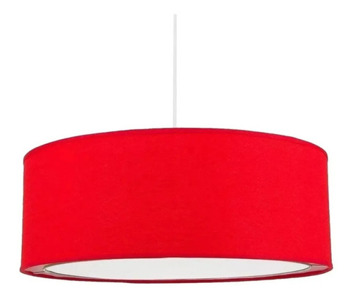 Lampara Colgante Tambor 50cm Roja 2 Luces Apto Led E27 Deco