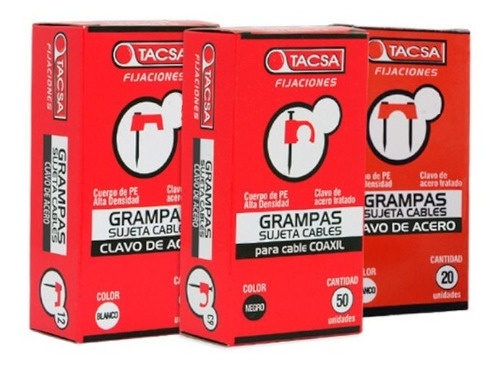 Grampa Cable Coaxil N°12 Negro Caja 20 Ud Tacsa Ptgram12cn