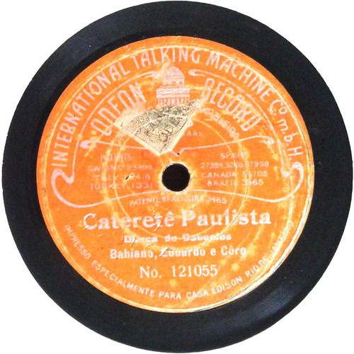 78 Rpm Bahiano, Eduardo Neves 1916 Odeon Edison 121054/055