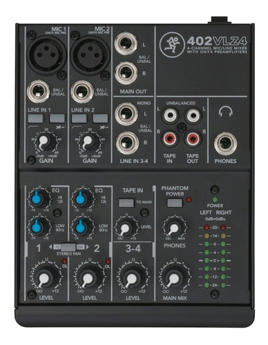 Mackie Mixer Grabacion Vivo 402-vlz4 4 Canales Audio Consola