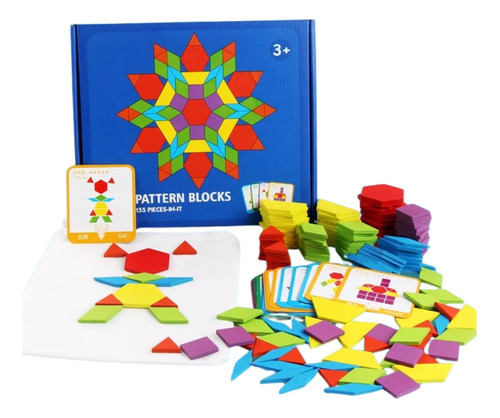 Kit Matemático Base Montessori Figuras Madera Patrones