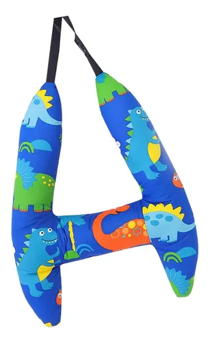Car Back Seat Travel Pillow Cushion Soft For Blue Dinosaur