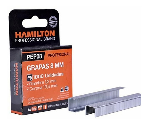 Grapas 8 Mm Caja  X 1000 Und Hamilton Para Mod: Pep08