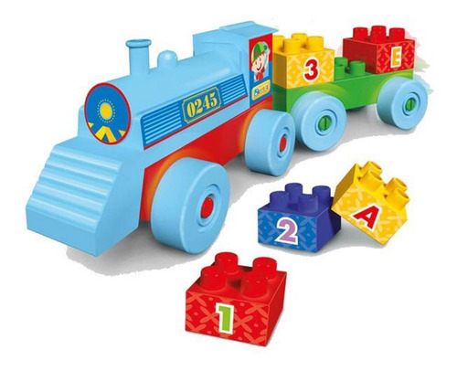Imagen 3 de 4 de Tren Para Armar Bimbi Con Numeros Y Vocales Planeta Juguete