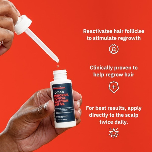 Imagen 3 de 4 de Minoxidil 5% Roman Tópico Extra Fuerza 2 Meses Tratamiento