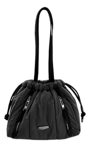 Bolsa Ellus Bucket Nylon Pufffer Feminina Preta Dom