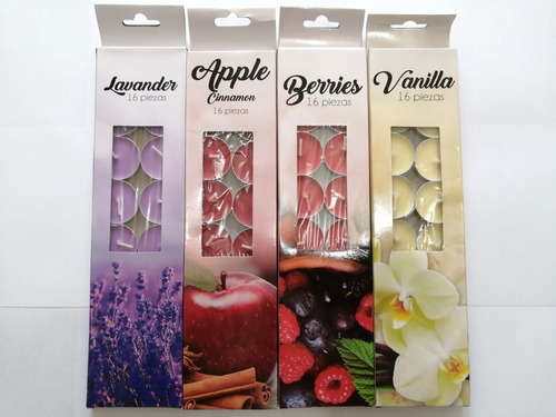 Velas Aromáticas Con 16 Piezas. 4 Aromas A Elegir!