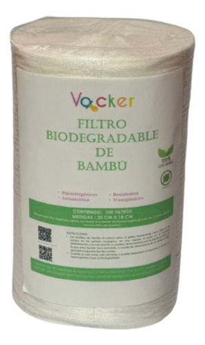 Rollo Papel Bambú 100 Hojas Desechables Para Pañal Ecológico