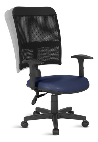 Cadeira De Escritório Ergonômica Em Tela Com Braço Rv Azul