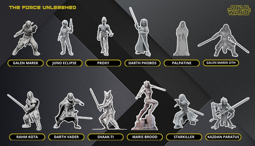 12 Mini Figuras Star Wars Force Unleashed Starkiller Vader