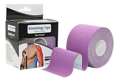 Tape Kinesiológico Hipoalergénico. Rollo De Cinta De 5cms*5m Color Lila