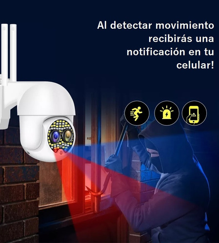 Imagen 5 de 9 de Camara Doble Lente Exterior Audio Wifi Gran Aumento+ 59 Leds
